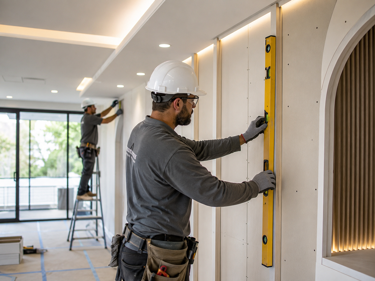 Strukturierter Innenausbau in einem modernisierten Raum